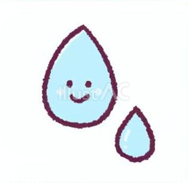 しずくの手描きイラスト 雫,雨水,梅雨のイラスト素材