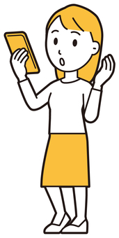  ロングヘア女性(黄)-193-全身