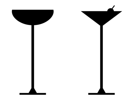 Cocktail glass silhouette, , JPG, PNG and AI