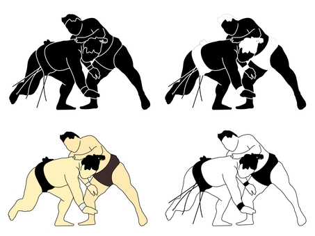大相撲 相撲,大相撲,セット,力士,人,人物,関取,相撲取り,男性,横綱のイラスト素材