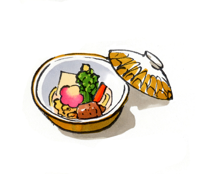 Illustration, japanese food, simmered dish, gem, 