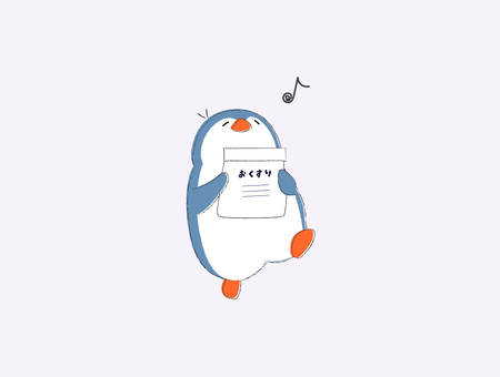 おくすり袋とペンギン おくすり,薬,薬局,病院,ペンギンのイラスト素材