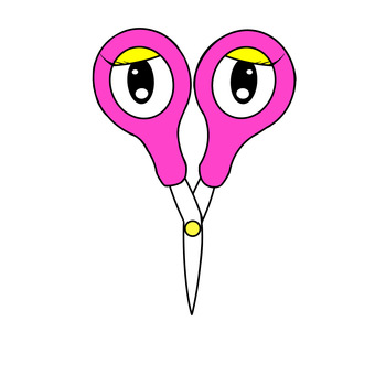 Illustration, stationery, scissors, cute, 