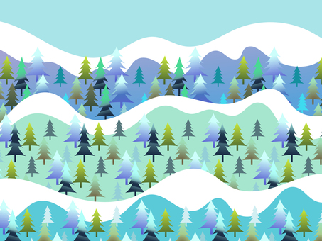 背景　冬　山 冬,背景,壁紙,山,雪,木,森,林,針葉樹,寒いのイラスト素材