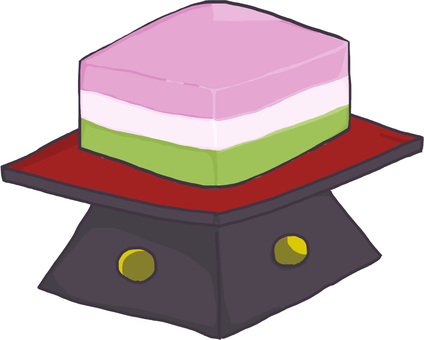 Diamond-shaped rice cakes served on a simple diamond-shaped stand, JPG and PNG Diamond-shaped rice cakes served on a simple diamond-shaped stand, a rice cake, hina matsuri, peach's festival, JPG and PNG