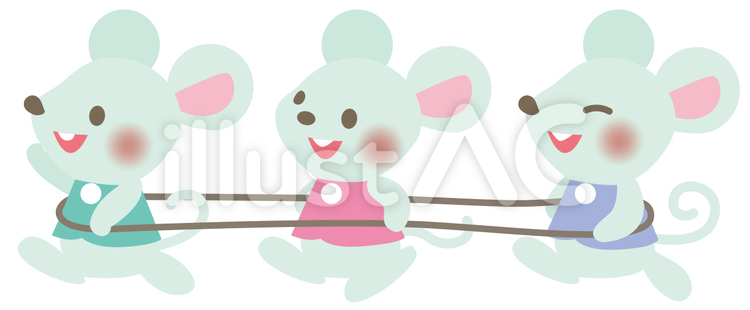 がたんごとん ねずみ,電車,電車ごっこのイラスト素材