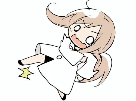 白衣を着た女性 つるりん 女性,白衣,女医,先生,滑る,躓く,不注意,ドジ,焦る,ピンチのイラスト素材