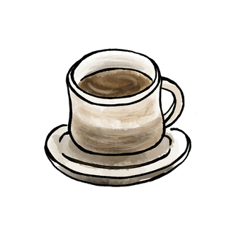 コーヒー コーヒー,ホットコーヒー,カップ,ドリンク,温かい,マグカップ,筆,水彩のイラスト素材