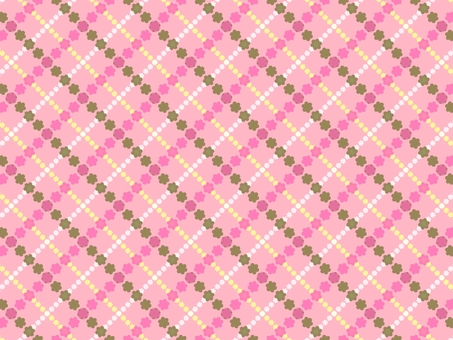 かわいいフラワーチェック柄