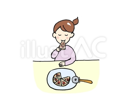 ピザを食べる人