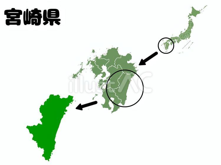 宮崎県 宮崎,県,九州のイラスト素材
