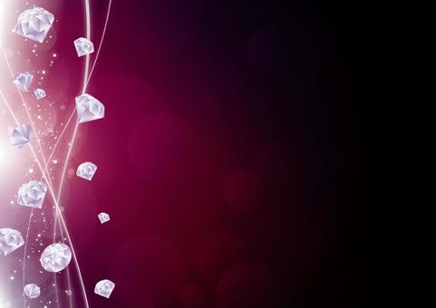 紫色のダイヤモンドと光の曲線の背景素材 ダイヤモンド,宝石,結晶,光,パーティクル,曲線,紫色,背景のイラスト素材