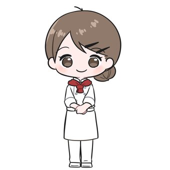 料理人　パティシエ　女性 コックコート,調理服,料理人,調理師,制服,職人,仕事,職業,女性,人物のイラスト素材
