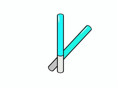 ペンライト（水色） 推し活,オタ活,ペンライト,振る,ライブ,シンプル,手描き,サイリウム,光る,推し色のイラスト素材