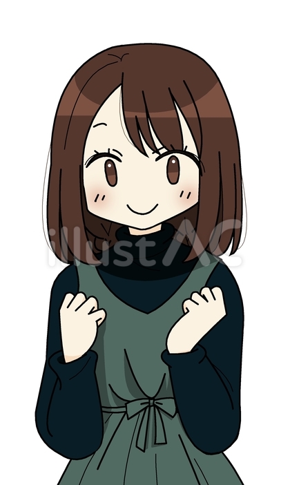 握りこぶしを作る女の子