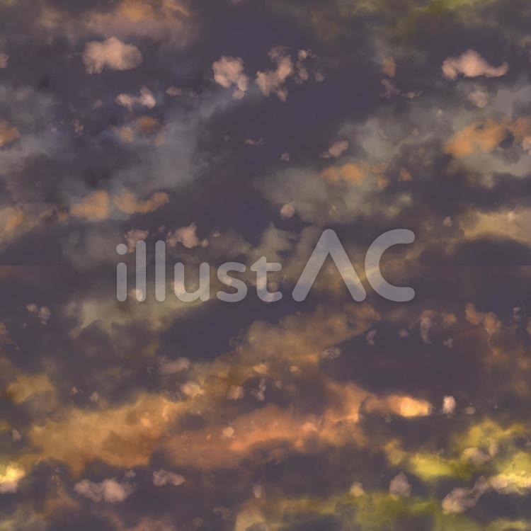 秋の空のシームレスパターンテクスチャ―４ 秋,夕暮れ,夕焼けのイラスト素材