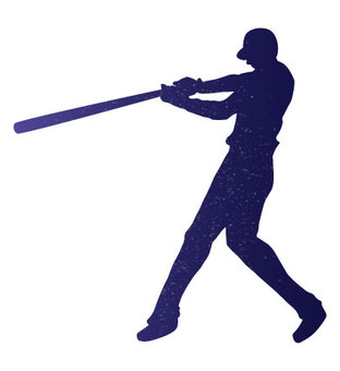 夜空シルエットの野球選手 野球,高校球児,野球選手,シルエット,バッター,甲子園,スポーツ,球技,かっこいい,夜空のイラスト素材