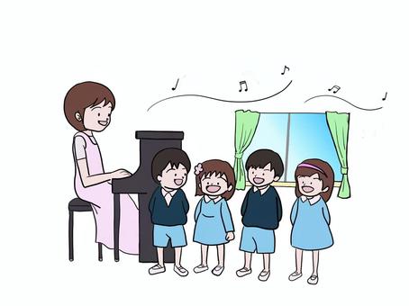 Illustration, kindergarten, children, song, 