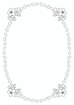 桜フレーム1-モノクロ