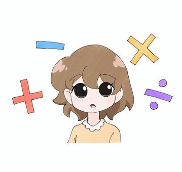 計算する女子5 計算する女子5 女子,女性,計算,数学,女の子,学生,足し算,引き算,掛け算,割り算のイラスト素材