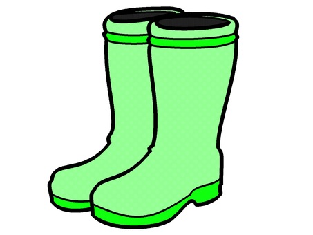 長靴のアイコン『緑』 長靴,履物,雨具,足用,モチーフ,カラー,雨天,外出,挿絵,素材のイラスト素材