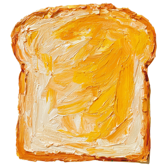 トースト バター トースト,食パン,厚切り,バター,食べ物,朝食,カフェ,ベーカリー,油絵風,絵の具のイラスト素材