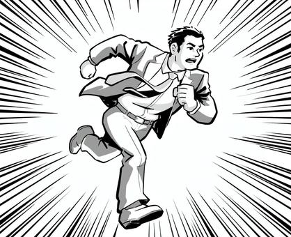 走るビジネスマン 劇画風線画 走るビジネスマン 劇画風線画 走る,男性,スーツ,劇画風,集中線,線画,ビジネスマン,勢いのイラスト素材