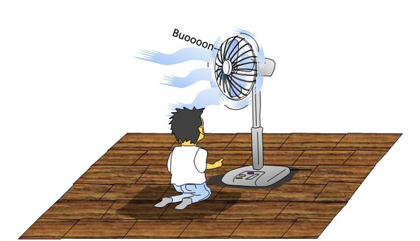 Fan and toddler, , JPG and PNG