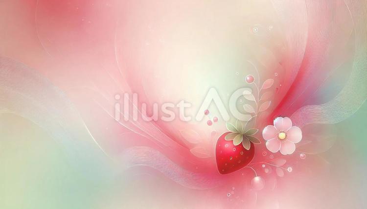夢背景（いちごと花 いちご,ストロベリー,花のイラスト素材