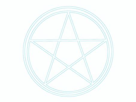 水色の魔法員のイラスト2 魔法陣,マーク,星,丸,魔術,エフェクトのイラスト素材