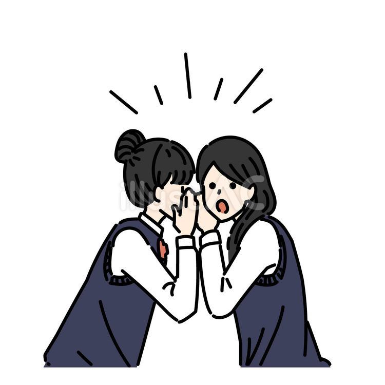 内緒話をする女子生徒たち 女性,生徒,学生のイラスト素材