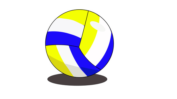 ビーチバレーボールのイラスト ビーチバレーボール,ビーチバレー,ボール,バレー,スポーツ,球技,運動,黄色,青,白のイラスト素材