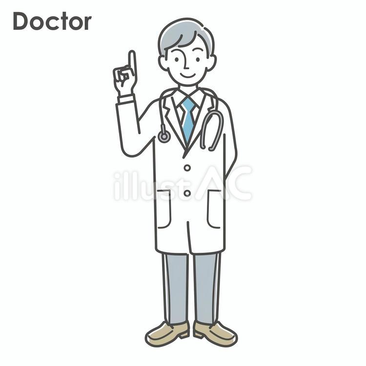 説明している男性医師 医師,男性,医療のイラスト素材