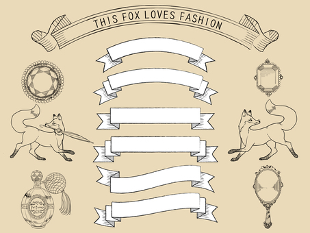 アンティーク素材とフレーム 狐,キツネ,きつね,アンティーク,アンティーク素材,ビンテージフレーム,ビンテージ,オシャレ,おしゃれ,宝石のイラスト素材