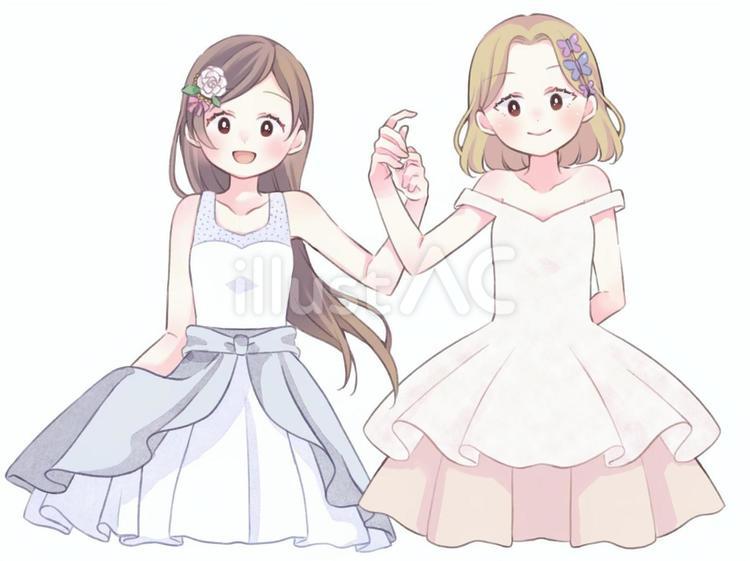 新婦と新婦 ウェデング,ドレス,ブライダルのイラスト素材