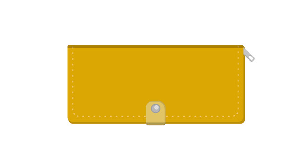 長財布　黄色 長財布,レザー,小銭,革,挿絵,かわいい,財布,小物,おしゃれ,素材のイラスト素材