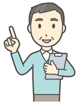  ニット中年男性-210-バスト バインダー,おじさん,男性,中年,お父さん,パパ,シニア,ミドルエイジ,人物,かわいいのイラスト素材