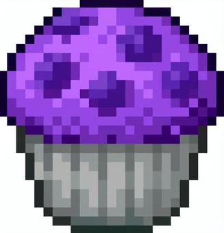 ドット絵の紫いも蒸しパンです。 ドット絵,蒸しパン,シンプル,スイーツ,和菓子,蒸し菓子,おやつ,ふんわり,もっちり,食べ物のイラスト素材