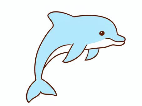 イルカ イルカ,手描き,素材,シンプル,可愛い,動物,涼しい,癒し,ナチュラル,水色のイラスト素材