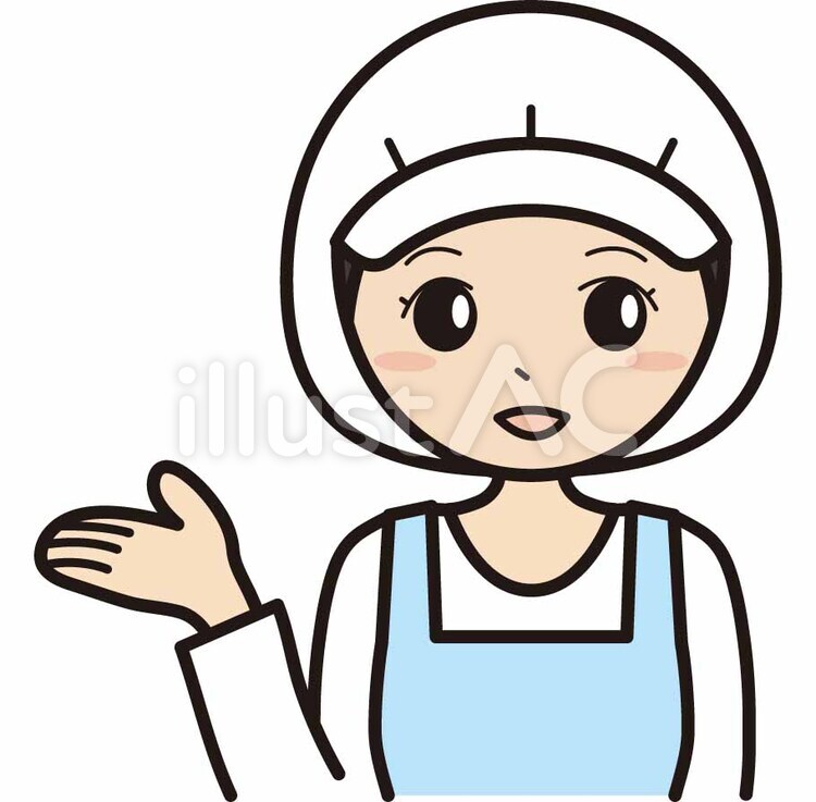 衛生白衣女性 食品加工,白衣,エプロンのイラスト素材