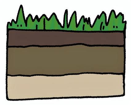 土壌 土壌,大地,畑,庭,園芸,農業,農地,草,地層,地面のイラスト素材