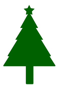 クリスマスツリー・シルエット クリスマスツリー,ツリー,モミの木,星,クリスマス,素材,パーツ素材,シルエット,12月,飾りのイラスト素材