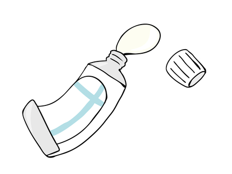 塗り薬 軟膏剤,チューブ,塗り薬,主線あり,イラスト素材,広告,チラシ,cm,白背景,背景透過のイラスト素材