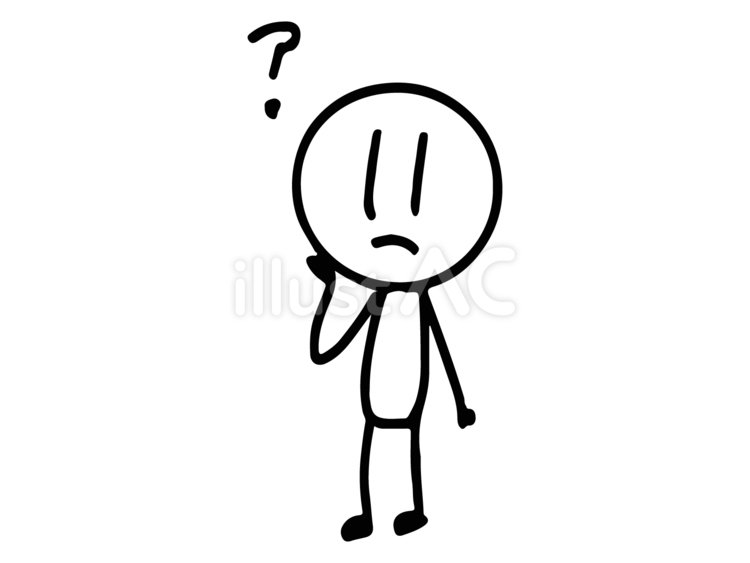 かわいい棒人間くんクエスチョンマーク 棒人間,シンプル,人物のイラスト素材