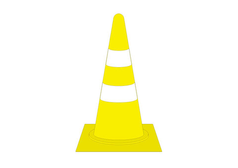 Illustration, color cone, a landmark, yellow, 