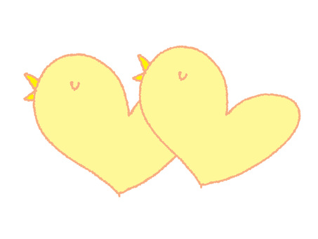 ハートのひよこ ひよこ,ハート,可愛い,pop調,手描き,挿絵,ワンポイント,素材,商用可,無料のイラスト素材