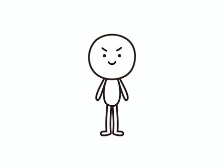 キリッとする棒人間のイラスト キメ顔,イケメン,かっこいい,頼もしい,人,人物,棒人間,イラスト,ベクターのイラスト素材