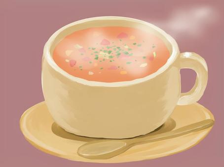 ミネストローネ ミネストローネ,トマト,玉ねぎ,スープ,食器,料理,カップ,汁,食べ物,飲み物のイラスト素材