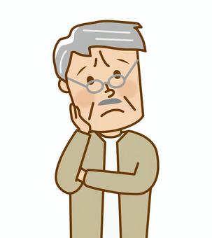 Old man _ troubled face, , JPG, PNG and AI