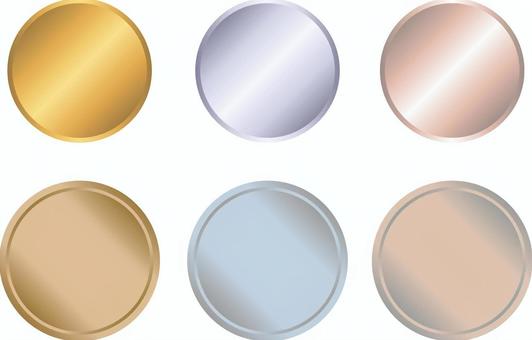 金銀銅セット2 金,銀,銅,メダル,セット,シンプル,エンブレム,アイコン,色,ゴールドのイラスト素材